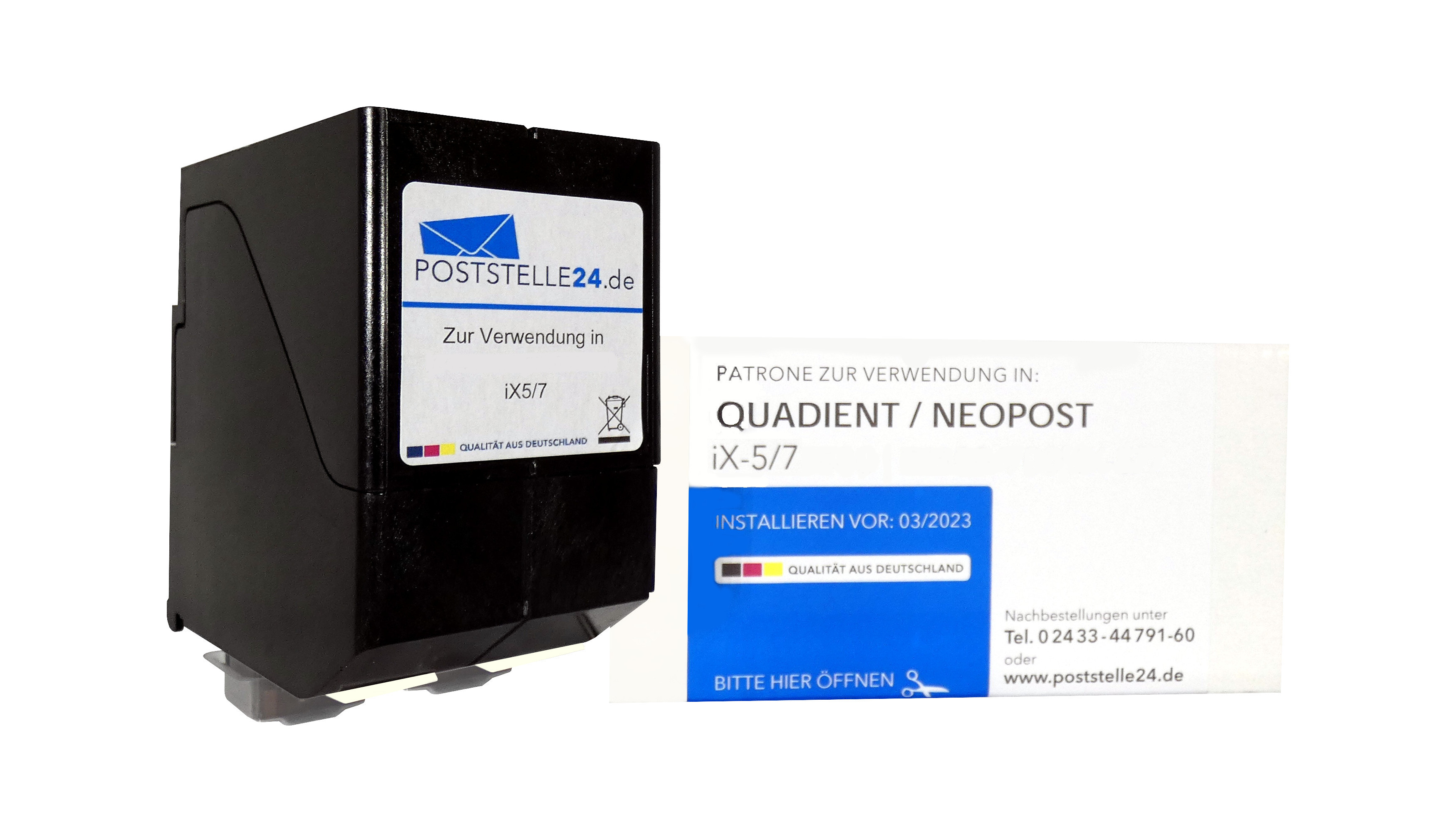 Premium refill Tintenpatrone zu Quadient iX-5 & iX-7 (DE)