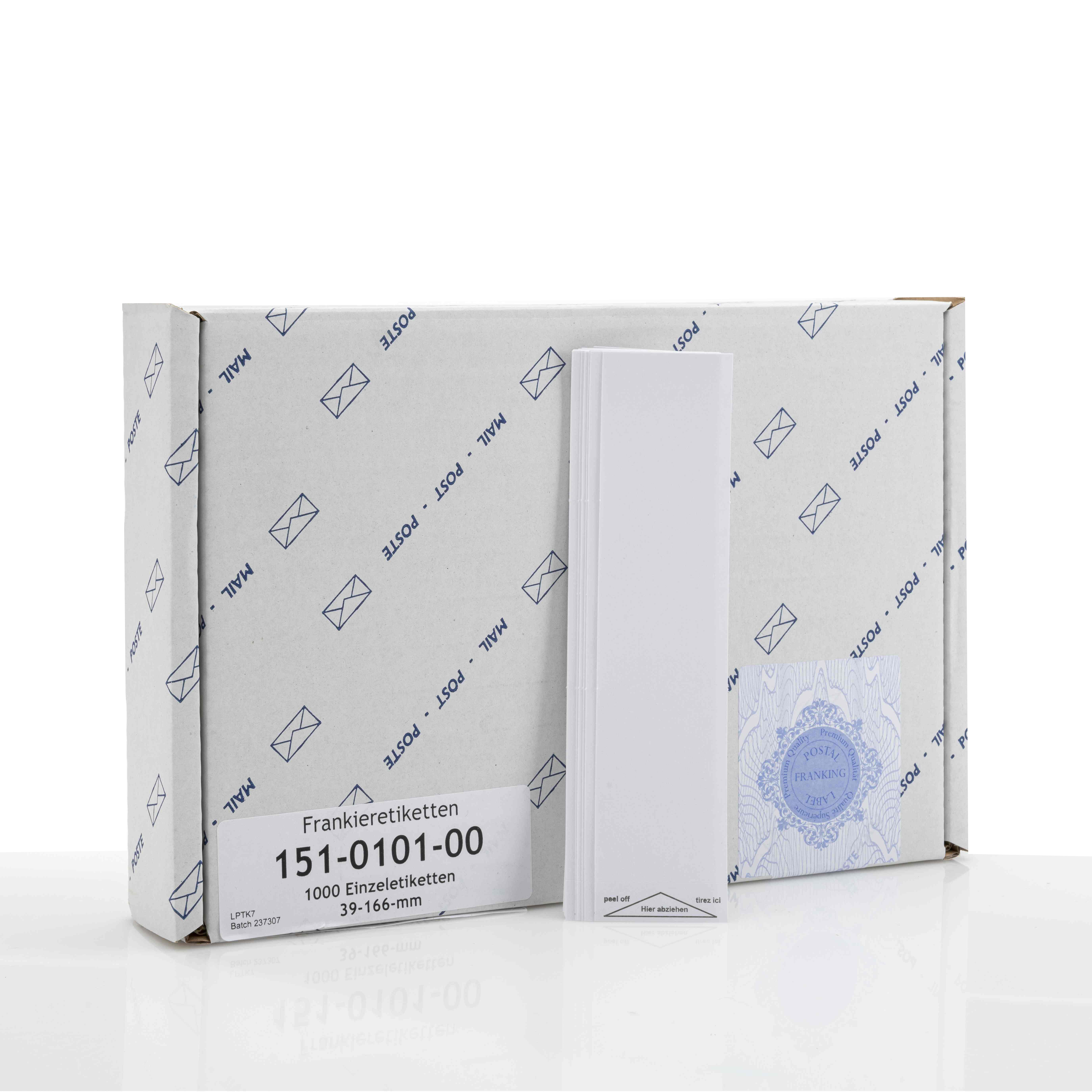 Einzeletiketten für Quadient kurz 166x39mm